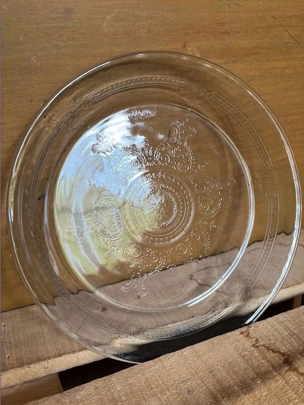 Anchor Hocking Fire-King pie plate in the highly collectible Philbe pattern